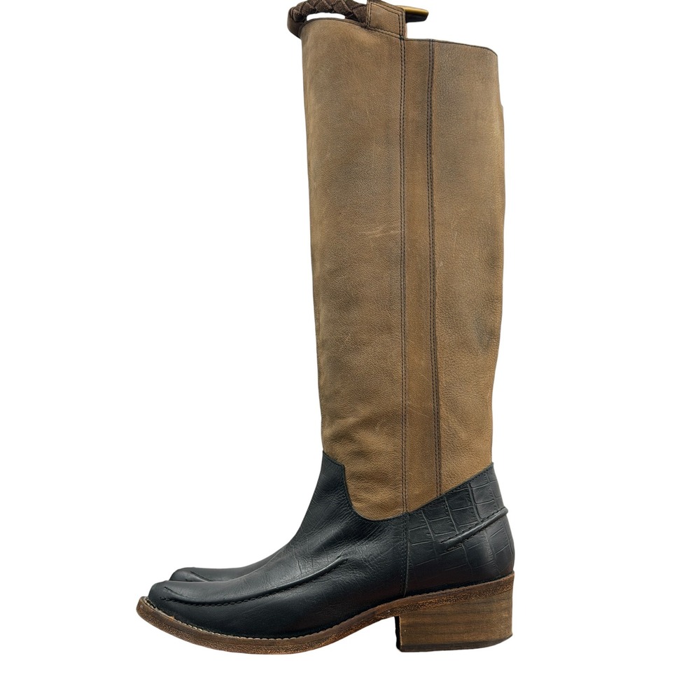 Free People Tritone Tall Western Boots Womens 36 6 Brown Leather Riding Cowboy - Picture 8 of 15